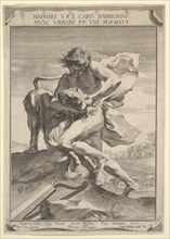 David Strangling the Lion, 1631. Creator: Claude Mellan.