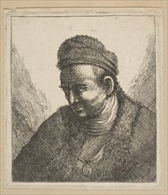 Beardless Man in Fur Cloak and Cap: Bust, second half 18th century. Creator: David Deuchar.