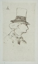 Portrait of Charles Baudelaire in Profile, 1862-67. Creator: Edouard Manet.