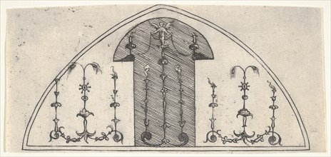 Lancet-shaped panel of grotesque decoration, 1541. Creator: Enea Vico.