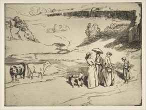 Les Demoiselles du village, 1869. Creator: Felix Bracquemond.