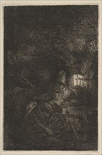 The Rest on the Flight into Egypt: A Night Piece (reverse copy), late 18th-mid-19th century. Creator: Francesco Novelli.