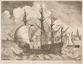 Armed Four-Master Putting Out to Sea from The Sailing Vessels, ca. 1555-56. Creator: Frans Huys.