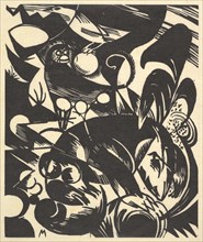 Creation I from the portfolio "New Eu..., 1914 (posthumously printed in 1921 and published in 1922). Creator: Franz Marc.