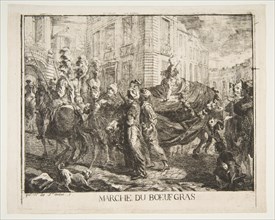 Marché du boeuf gras, 1750. Creator: Gabriel de Saint-Aubin.