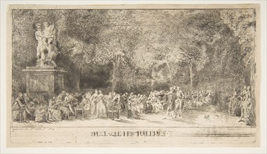 Scene in the Tuileries: The Chairs, 1760. Creator: Gabriel de Saint-Aubin.