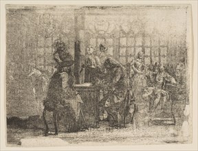 Les Nouvellistes, 1752. Creator: Gabriel de Saint-Aubin.
