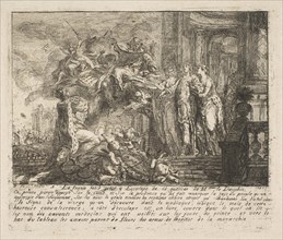 Allegorie sur la Convalescence du Dauphin, 1752. Creator: Gabriel de Saint-Aubin.