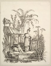 A Seated Chinese Man and a Woman Carrying a Fish, ca. 1742. Creator: Gabriel Huquier.