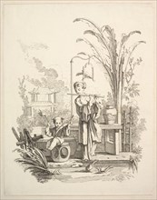 Flautist and a Child Timpanist, ca. 1742. Creator: Gabriel Huquier.