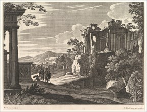 Travelers Visiting Ruins, mid-17th century. Creator: Gabriel Perrelle.