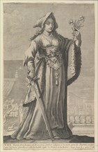 A French Christian Woman (Une Dame Chrétienne et Française), 1647. Creators: Gilles Rousselet, Abraham Bosse.