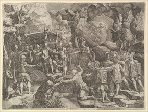Sinon Deceiving the Trojans, mid-1540's. Creator: Giorgio Ghisi.