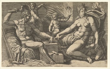 Venus and Vulcan at the Forge, ca. 1555. Creator: Giorgio Ghisi.