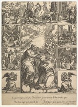 The Coronation of the Virgin; surrounded by nine vignettes with scenes from the life of..., by 1575. Creator: Giorgio Ghisi.