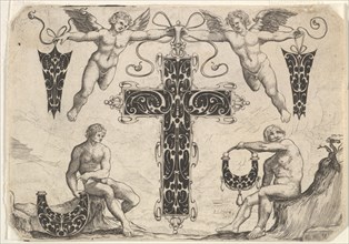 Cross-shaped Pendant and Four Other Motifs, 1622. Creator: Giovanni Battista Costantini.