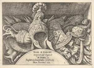 Plate 5: trophies of Roman arms from decorations above the windows on the second floor of ..., 1658. Creator: Giovanni Battista Galestruzzi.
