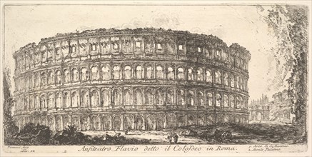 Plate 12: Flavian Amphitheater, called the Colosseum. 1. Arch of Constantine. 2. Palat..., ca. 1748. Creator: Giovanni Battista Piranesi.