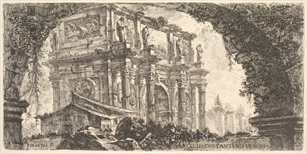 Plate 9: Arch of Constantine in Rome (Arco di Costantino in Roma), ca. 1748. Creator: Giovanni Battista Piranesi.