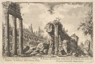 Remains of the Temple of Castor and Pollux . . . ( Avanzo del Tempio di Castore e ..., 18th century. Creator: Giovanni Battista Piranesi.