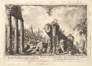 Remains of the Temple of Castor and Pollux . . . (Avanzo del Tempio di Castore e P..., 18th century. Creator: Giovanni Battista Piranesi.