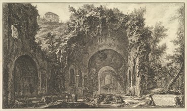 The so-called Grotto of Egeria (Veduta della fonte e delle spelonche d'Egeria fuor del..., ca. 1766. Creator: Giovanni Battista Piranesi.