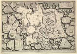 Plan of Rome..., from Le Antichità Romane (Roman Antiquities), ca. 1756. Creator: Giovanni Battista Piranesi.