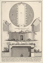 Plan of a tomb on the Appian Way in Vigna Buonamici (Pianta di un sepolcro sull'antica Via..., 1756. Creator: Giovanni Battista Piranesi.