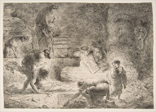 Tobit burying the Dead, ca. 1647-51. Creator: Giovanni Benedetto Castiglione.