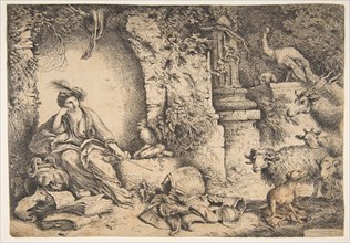 Circe with the companions of Ulysses changed into animals, 1650-51. Creator: Giovanni Benedetto Castiglione.