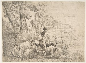 Young herdsman on horseback, 1638. Creator: Giovanni Benedetto Castiglione.