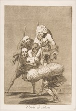 Plate 77 from 'Los Caprichos':What one does to another (Unos á otros.), 1799. Creator: Francisco Goya.