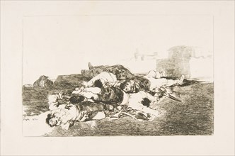 Plate 22 from 'The Disasters of War' (Los Desastres de la Guerra): 'Even worse.' (Tanto y ..., 1810. Creator: Francisco Goya.