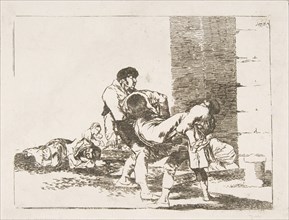 Plate 56 from 'The Disasters of War' (Los Desastres de la Guerra): 'To the cemetery.'(A..., 1810-14. Creator: Francisco Goya.