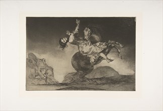 Plate 10 from the 'Disparates': The horse abductor, ca. 1816-23 (published 1864). Creator: Francisco Goya.