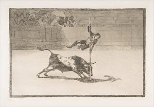 Plate 20 from the 'Tauromaquia':The agility and audacity of Juanito Apiñani in [the ring] ..., 1816. Creator: Francisco Goya.