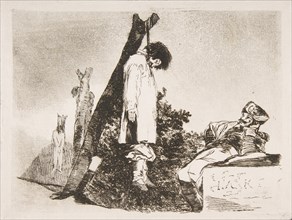 Plate 36 from 'The Disasters of War' (Los Desastres de La Guerra): 'Not [in this case] eit..., 1810. Creator: Francisco Goya.
