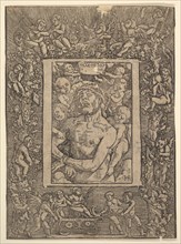 Ecce Homo with Ornamental Border showing the Triumph of Bacchus, 1511. Creator: Hans Baldung.