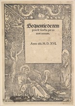 Saint John the Evangelist on Patmos, title page from Hymni de tempore et de sanctis, 1516. Creator: Hans Baldung.
