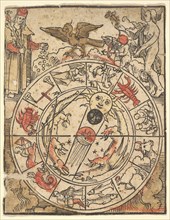 Chart of the Signs of the Zodiac with Venus, Cupid, and a Bishop Saint. Creator: Hans Baldung.