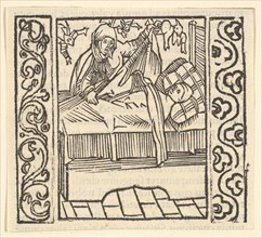Caring for the Dead, illustration from Speculum Passionis, 1507, 1507. Creator: Hans Baldung.