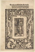 Title Border with Man in Armor in Center, 1513. Creator: Hans Baldung.