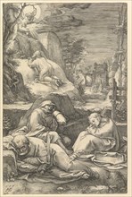 The Agony in the Garden, from The Passion of Christ, 1597. Creator: Hendrik Goltzius.
