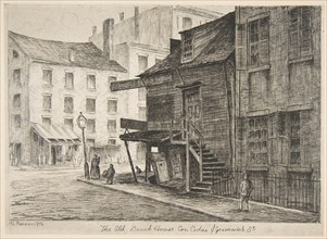 The Old Beach House, Corner of Cedar and Greenwich Streets (from Scenes of Old New York), 1874. Creator: Henry Farrer.