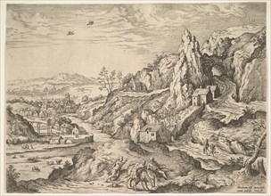 Abraham and Isaac on the way to Sacrifice, 1558. Creator: Hieronymus Cock.