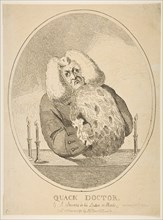 Quack Doctor, G. W. Stevens in His Lecture on Heads, October 10, 1793. Creator: Attributed to Isaac Cruikshank