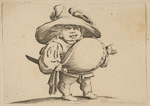 L'Homme au Gros Ventre Orné d'une Rangée de Boutons (Man with a Large Belly Decorated w..., 1616-22. Creator: Jacques Callot.
