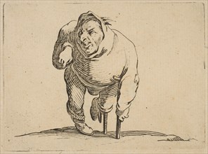 L'Estropié a la Béquille et a La Jambe de Bois (The Cripple with a Crutch and a Wooden ..., 1616-22. Creator: Jacques Callot.