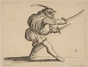 The Duelliste aux Deux Sabres (The Duelist with Two Sabres), from Varie Figure Gobbi, s..., 1616-22. Creator: Jacques Callot.