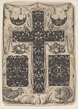 Latin Cross with Birds and Smaller Motifs, ca. 1614-19. Creator: Jacques Hurtu.